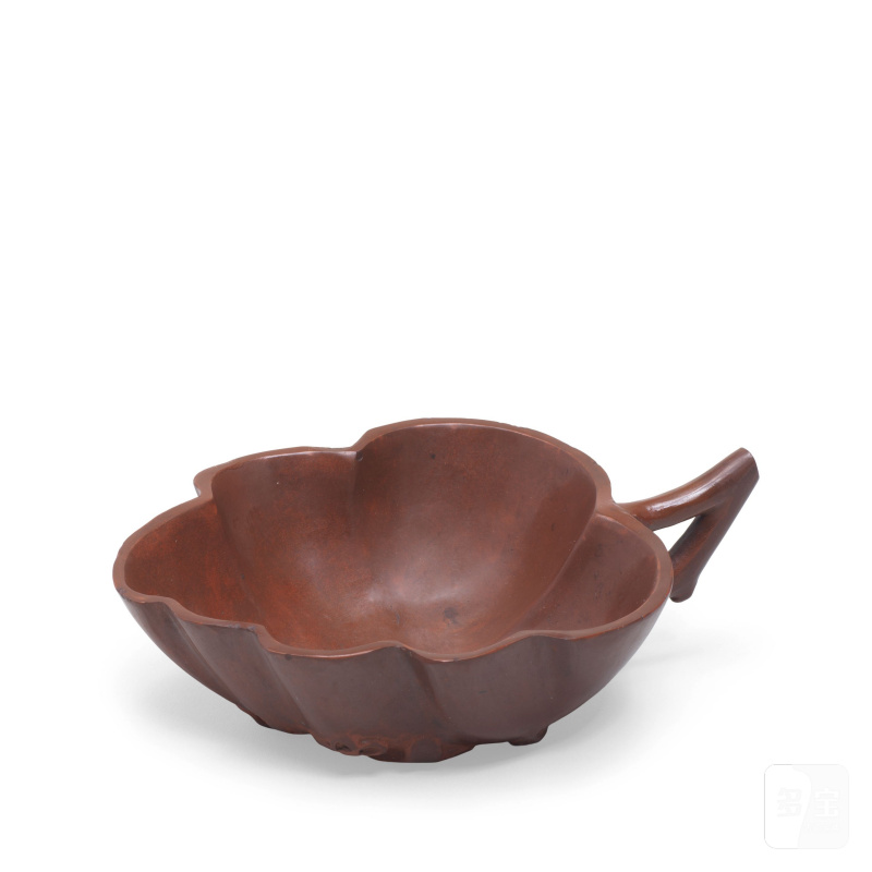 A rare Bottger stoneware leaf-shaped dish or cup, circa 1710-12 - 图8
